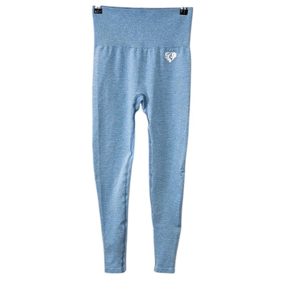 Womens Best Move Seamless Blue Marled High Rise Leggings, Size Small